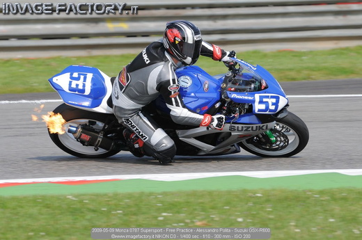 2009-05-09 Monza 0787 Supersport - Free Practice - Alessandro Polita - Suzuki GSX-R600